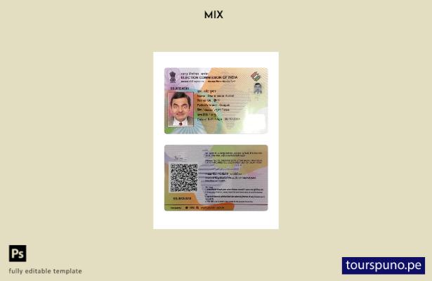 Plantilla de tarjeta de identificación con fotografía (comprobante de edad) de e
